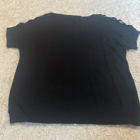 Torrid Black Lace Up Shoulder Sweater - Picture 6 of 8